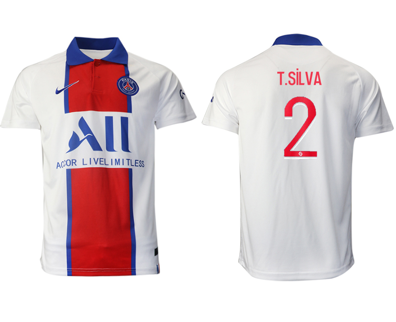 Men 2020-2021 club Paris St German away aaa version #2 white Soccer Jerseys->paris st german jersey->Soccer Club Jersey